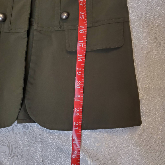 Dressbarn green jacket size S military inspired faux buttons pleats army - Picture 5 of 8
